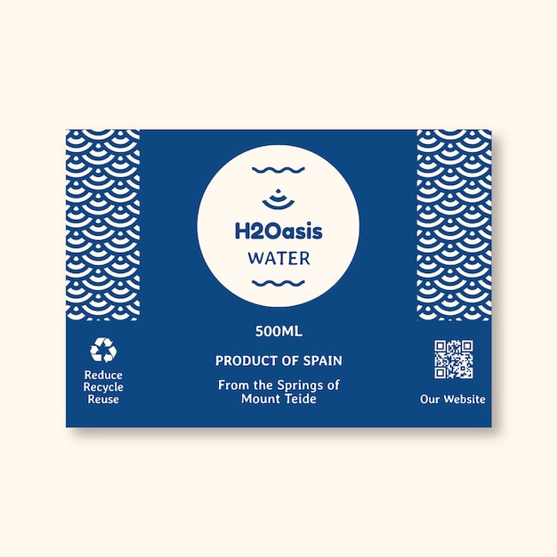 Water label template design