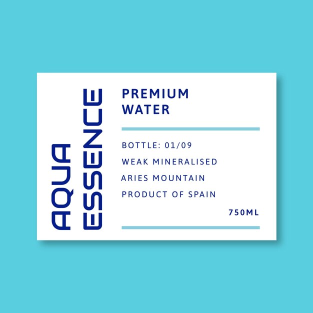 Water label template design
