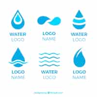 Free vector water logos collection for companies in flat style