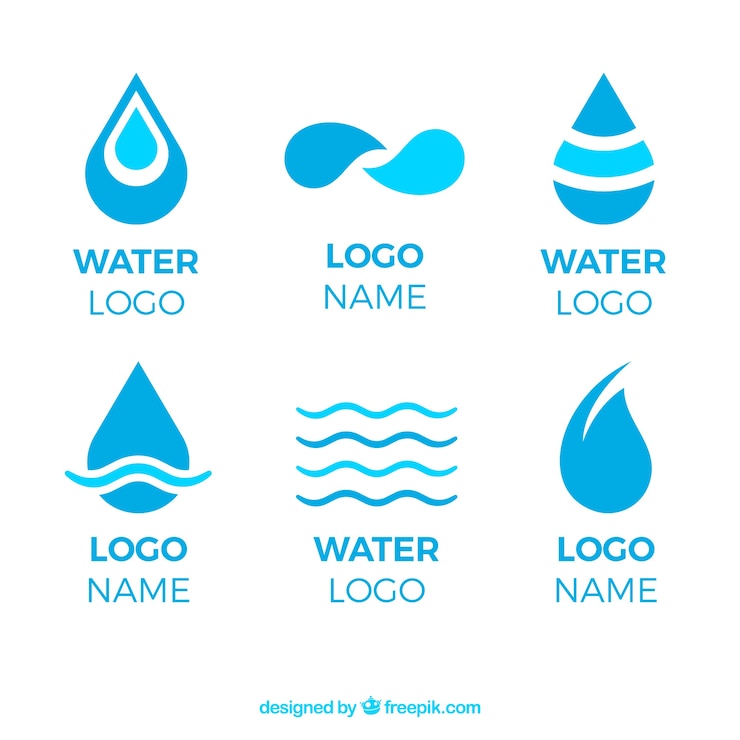 Free Vector water logos collection for companies in flat style