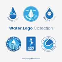 Free vector water logos collection for companies in flat style