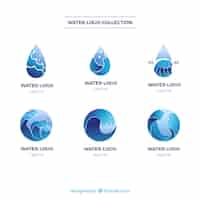 Free vector water logos collection for companies in flat style