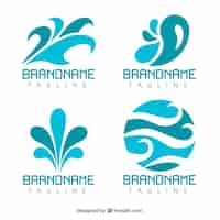 Free vector water logos collection for companies in flat style