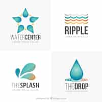 Free vector water logos collection for companies in flat style