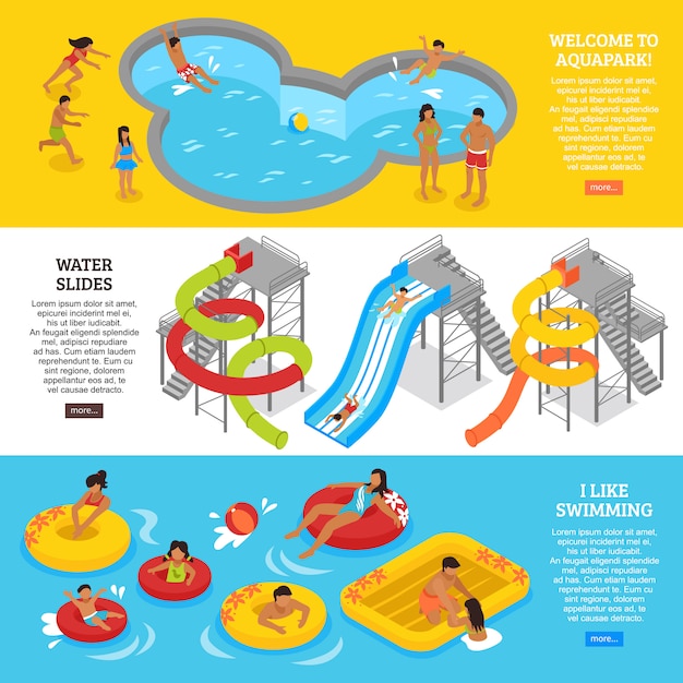 Free vector water park banners set