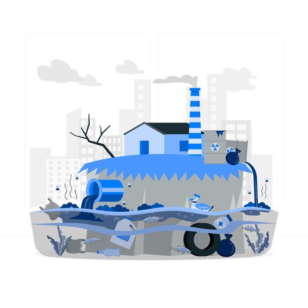 Water pollution concept illustration