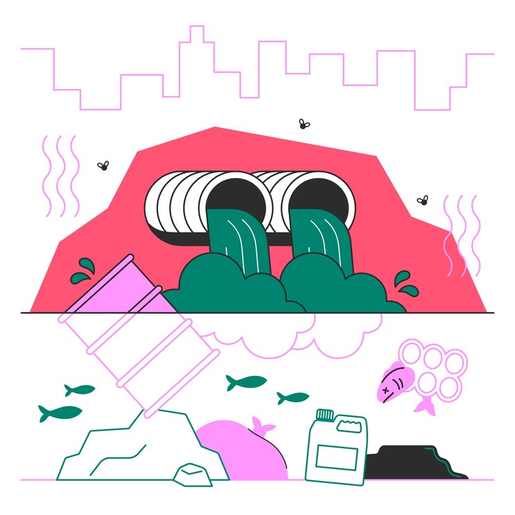 Free Vector water pollution illustration