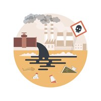 Water pollution illustration