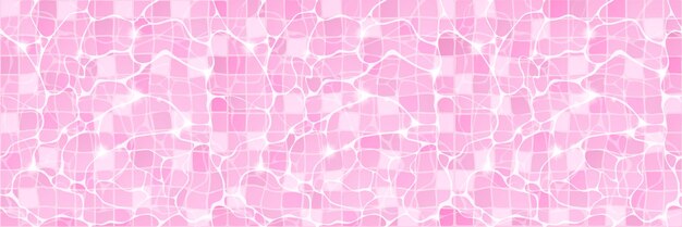 Water pool top view background with pink tiled