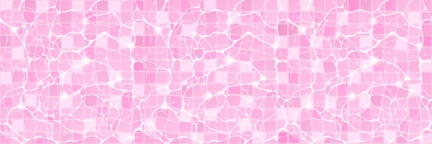 Water pool top view background with pink tiled