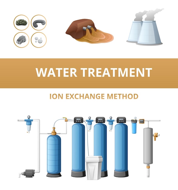 Free vector water purification illustration