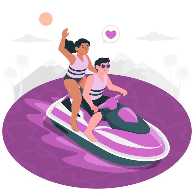 Free vector water scooter concept illustration