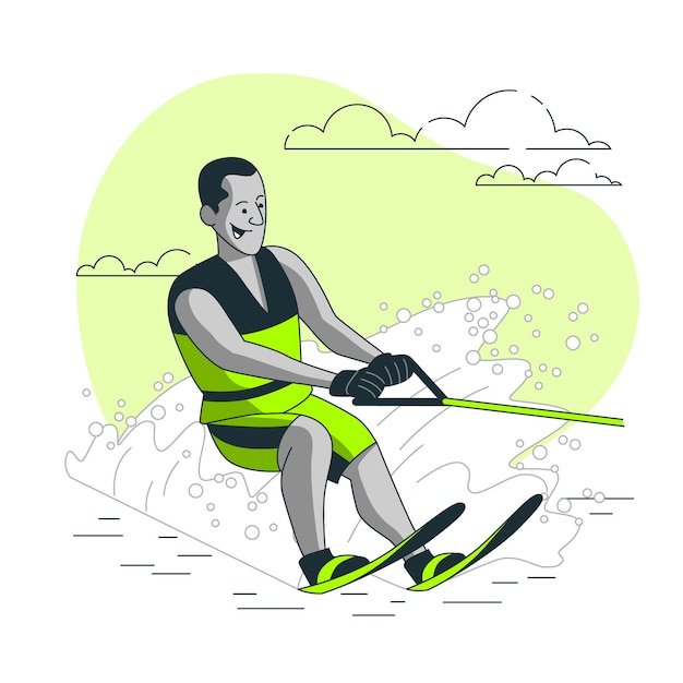 Water ski concept illustration