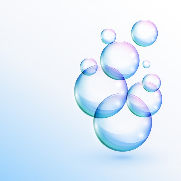 Water or soap bubbles floating background 