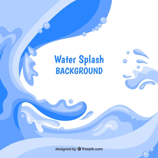 Water splash background in flat style