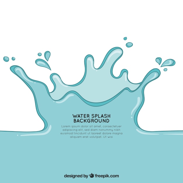 Water splash background in flat style