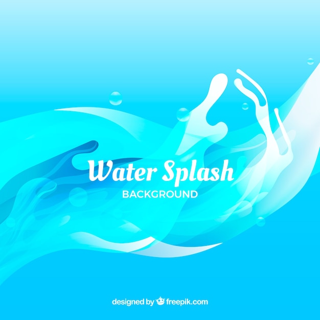 Water splash background in flat style