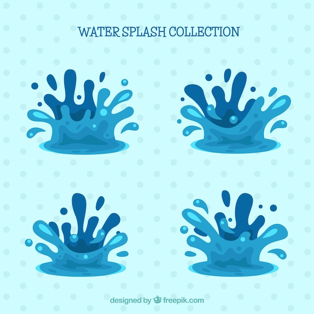 Free vector water splash collection in flat style