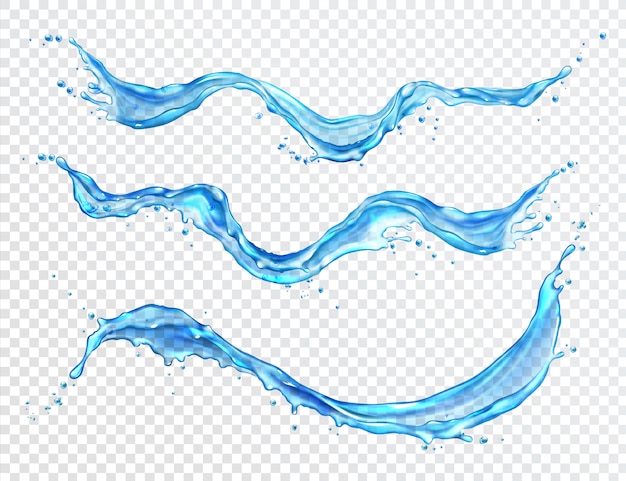 Free vector water splash, flowing water realistic isolated