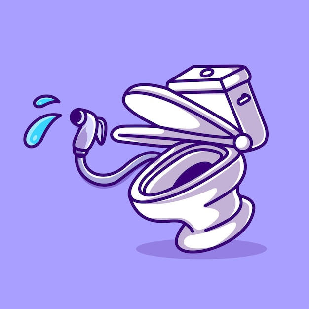 Water splash from toilet cartoon vector icon illustration bathroom object icon concept isolated