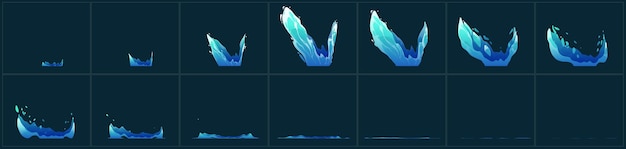 Water splash vfx animation sprite sheet stages