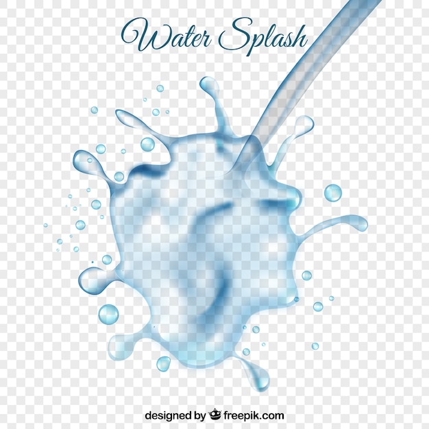 Free vector water splash without background in realistic style