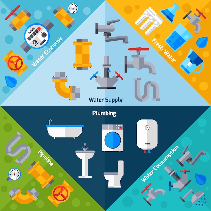 Free Vector water supply corners