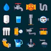 Free vector water supply icons