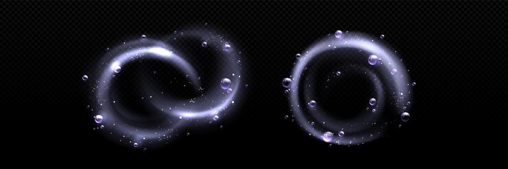 Free Vector water swirls with foam bubbles set