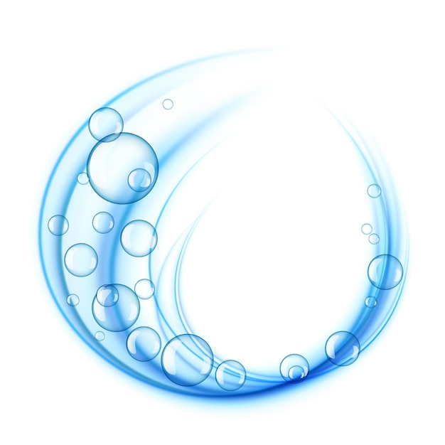 水のスウッシュバブルの背景デザイン