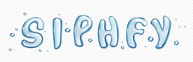 Free vector water type font liquid letters set