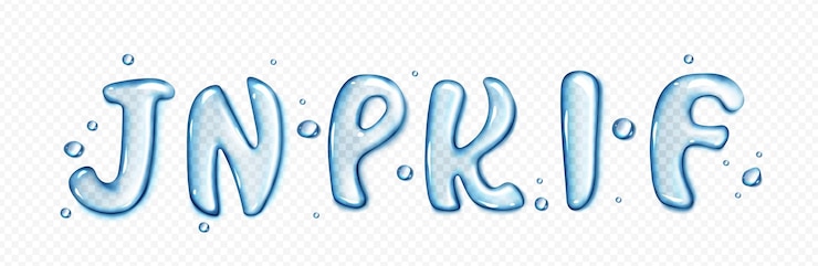 Free Vector water type font liquid letters set