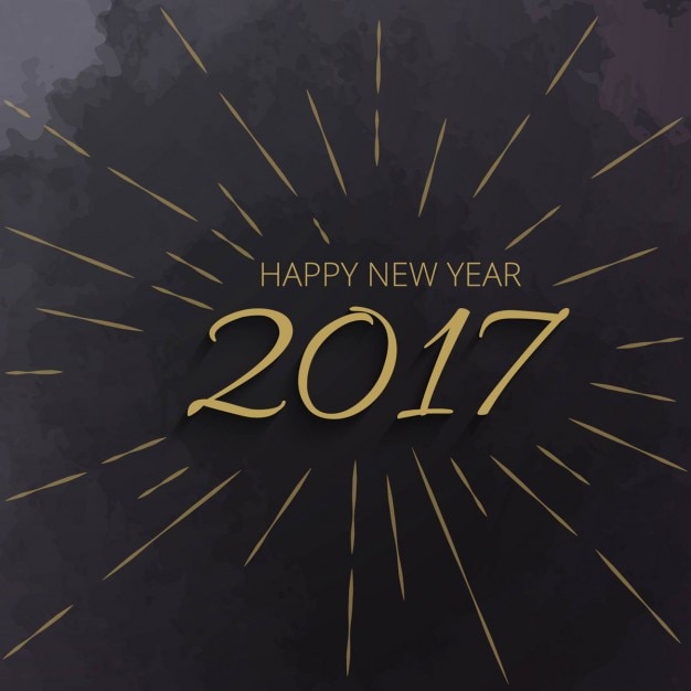 Free vector watercolor 2017 background and golden lines