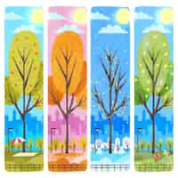 Free vector watercolor 4 seasons illustration