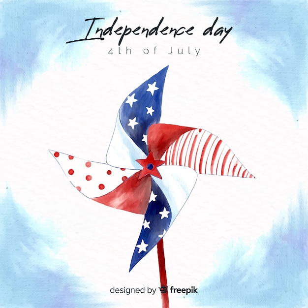 Vettore gratuito acquerello 4 di luglio - sfondo del giorno dell'indipendenza