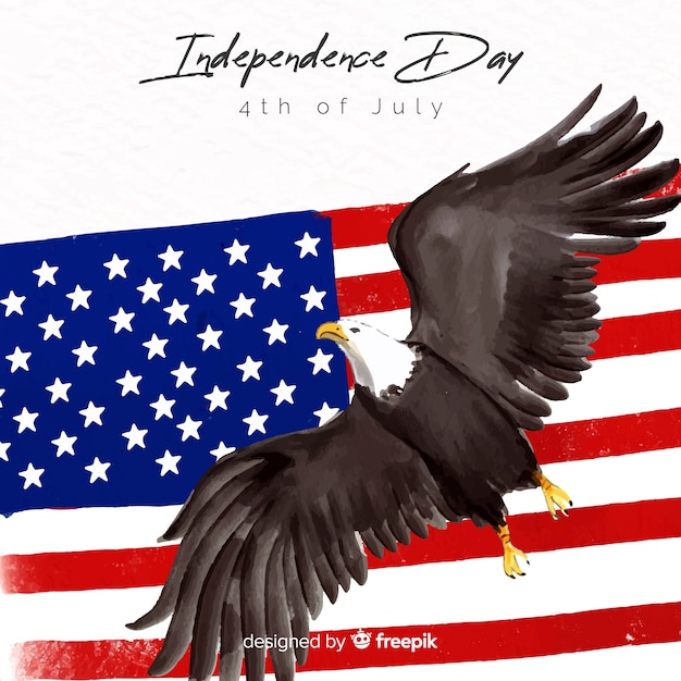 Акварель 4 июля - День независимости