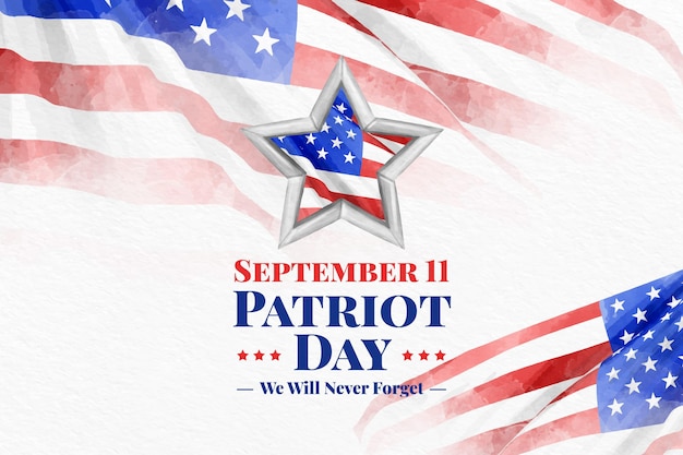 Watercolor 9.11 patriot day background