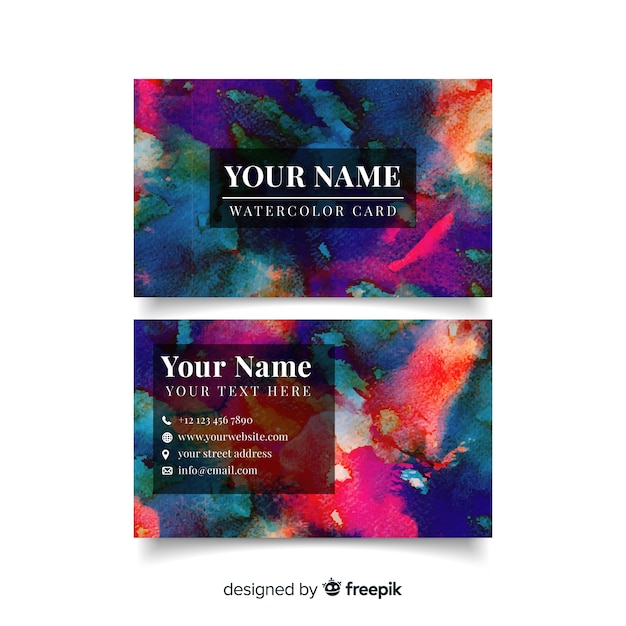 Free vector watercolor abstract business card template