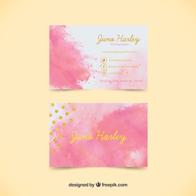 Free vector watercolor abstract business card template