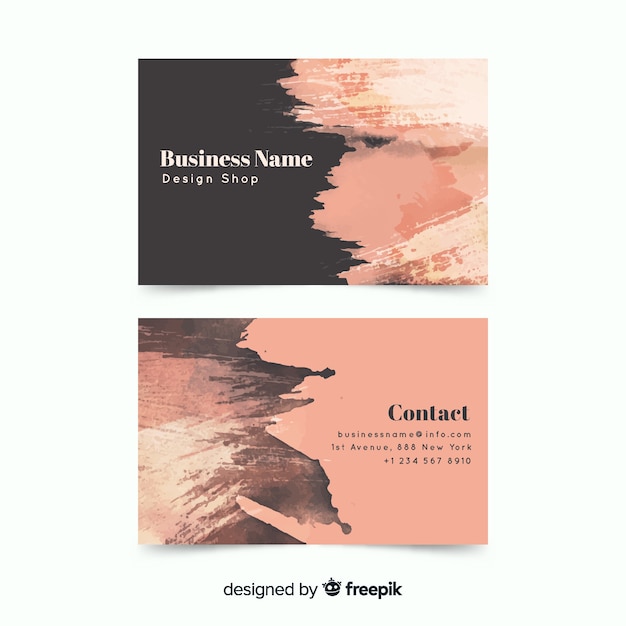 Free vector watercolor abstract business card template