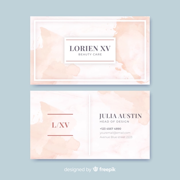 Free vector watercolor abstract business card template