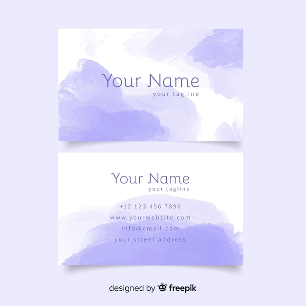 Watercolor abstract business card template