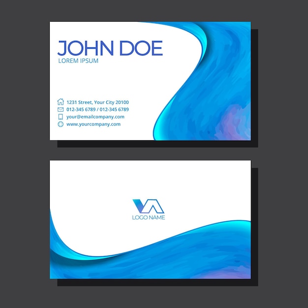 Watercolor abstract business card template