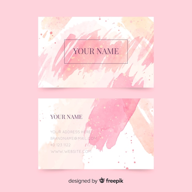 Watercolor abstract business card template