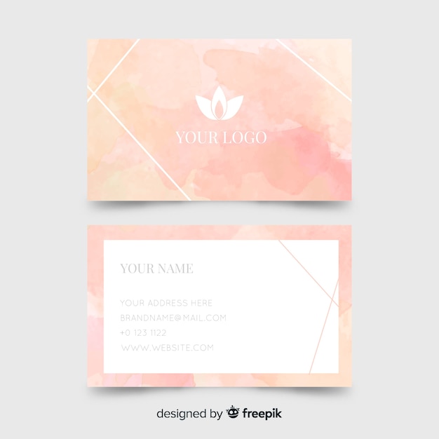 Free vector watercolor abstract business card template