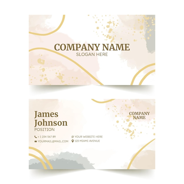 Free vector watercolor abstract business cards template