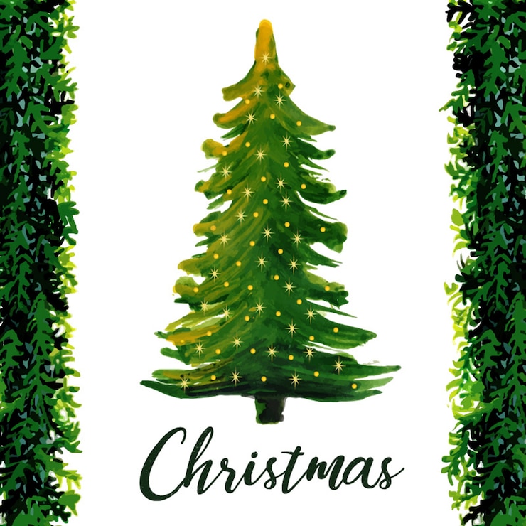 Free Vector watercolor abstract christmas tree