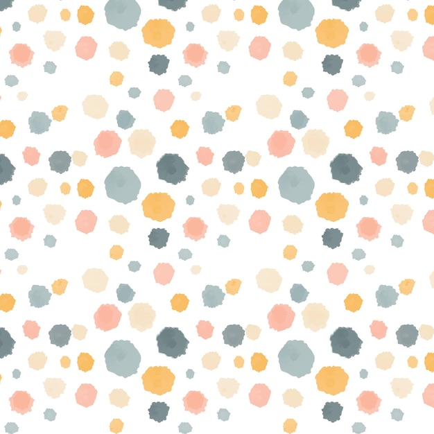 Watercolor abstract circular spots seamless pattern