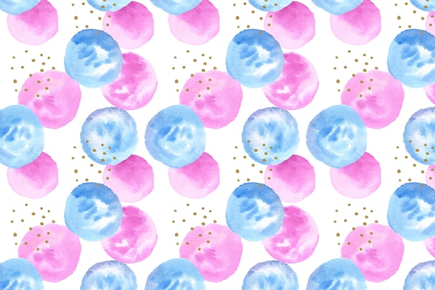 Watercolor abstract circular spots seamless pattern