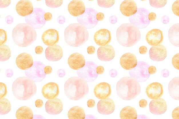 Watercolor abstract circular spots seamless pattern